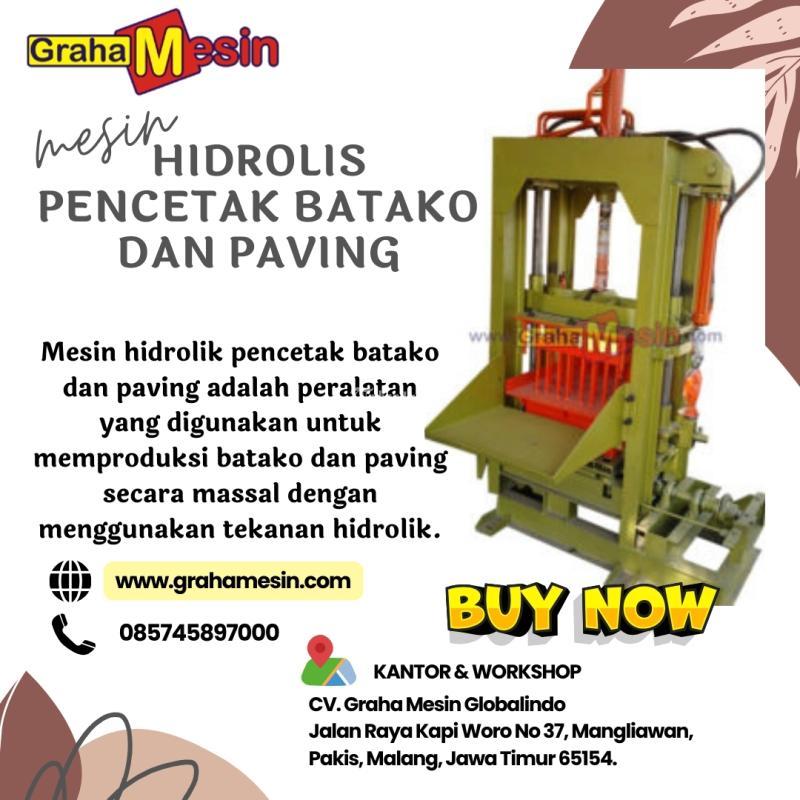 Terbaik Mesin Hidrolis Pencetak Batako Dan Paving Graha Mesin - Malang Jawa Timur