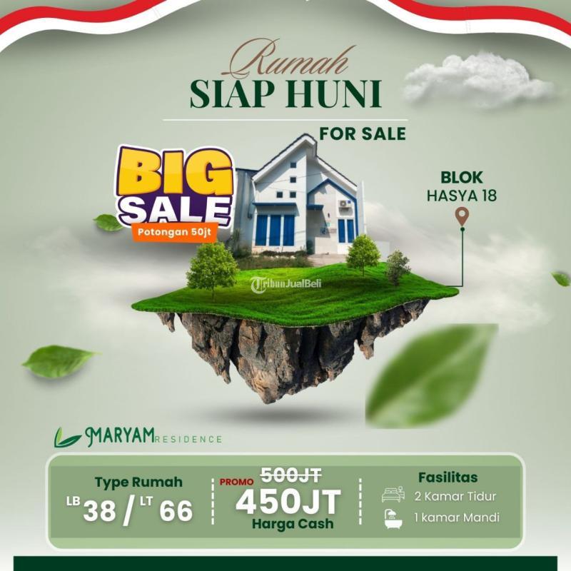 Dijual Rumah LT66 LB38 2KT 1KM Legalitas SHM Harga Terjangkau - Bekasi Jawa Barat