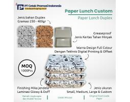 Box Makanan Paper Lunch Bahan Duplex Custom Percetakan Terdekat - Jakarta Timur