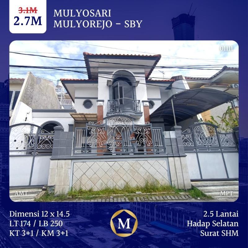 Dijual Rumah SHM Mulyosari 2.7M Turun Harga Hadap Selatan LR250 LB174 - Surabaya Jawa Timur