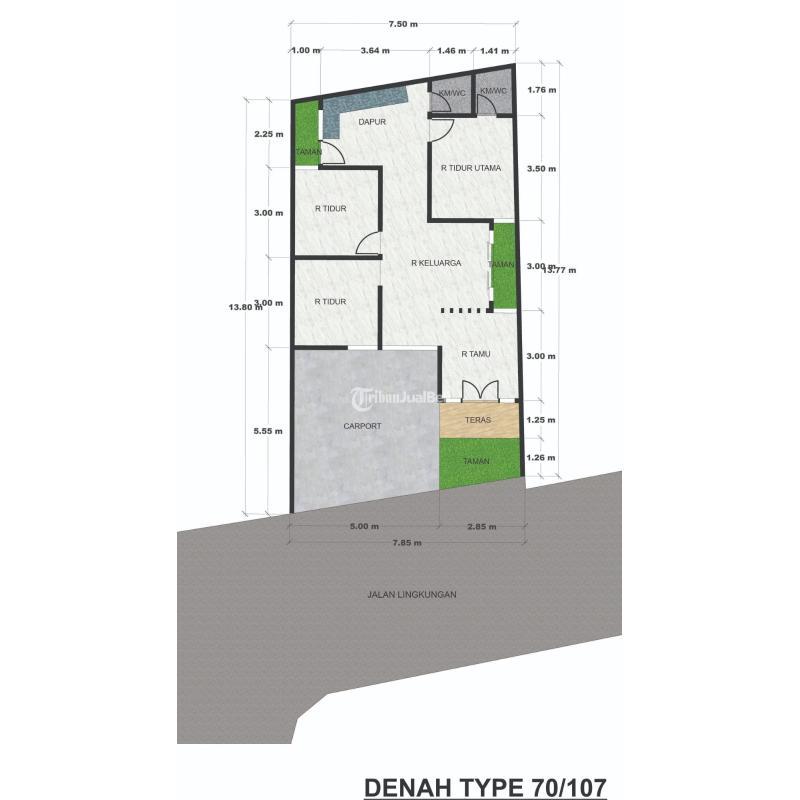 Dijual Rumah Baru Pinggir Jalan LT106 LB70 SHM 3KT 2KM Jalan Kaliurang Km 13 Losari - Sleman Yogyakarta