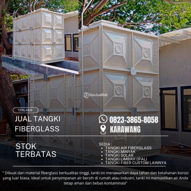 Juragan Tangki Air Fiberglass Biru, Roof Tank FRP - Karawang Jawa Barat