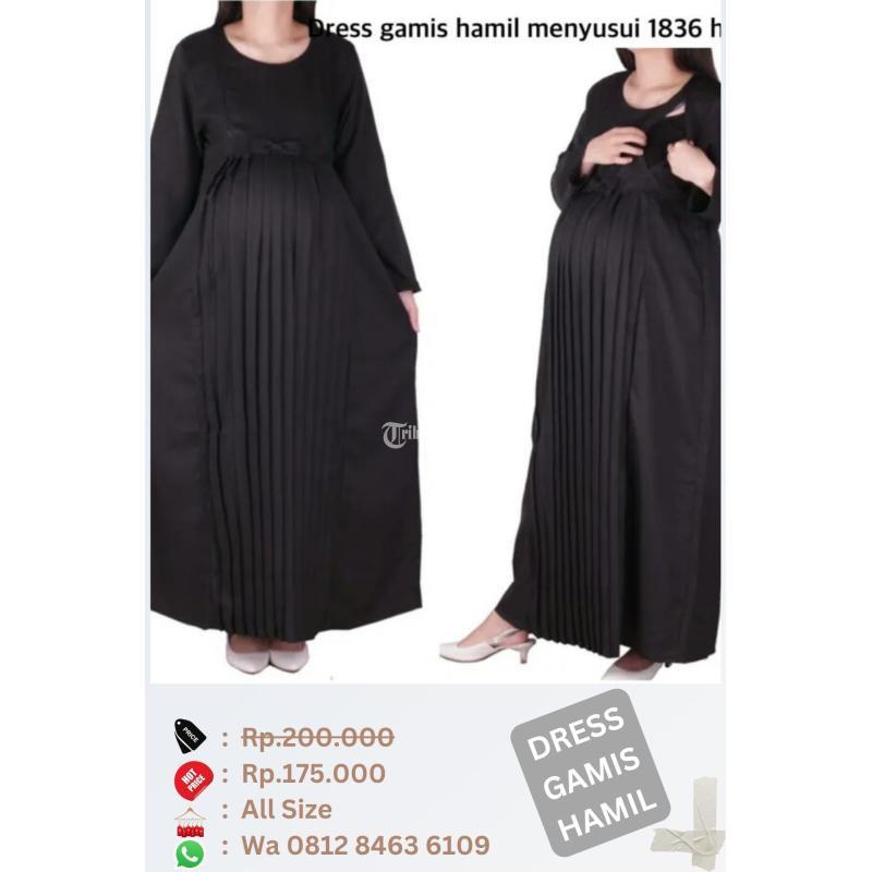 Baju Hamil Dres Gamis 1836 Baju Muslim Menyusui BU004 - Jakarta Utara