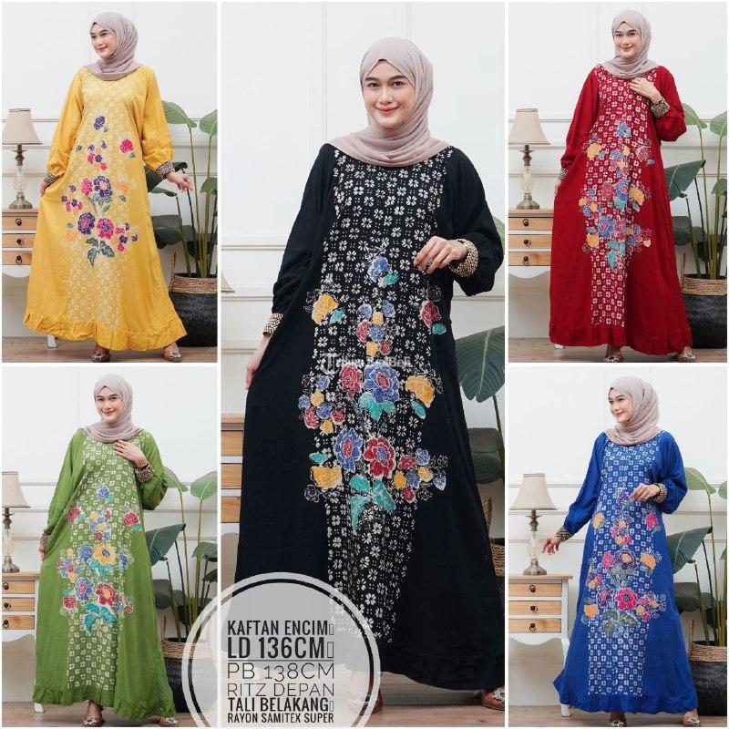 Gamis Batik Cap Premium Kaftan Encim Lengan Renda Bahan Rayon Busui Friendly - Pekalongan Kota Jawa Tengah