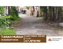 Dijual Tanah Luas 533m2 SHM 50 Meter Jalan Pleret Dekat Giwangankotagede Bantul - Jogja