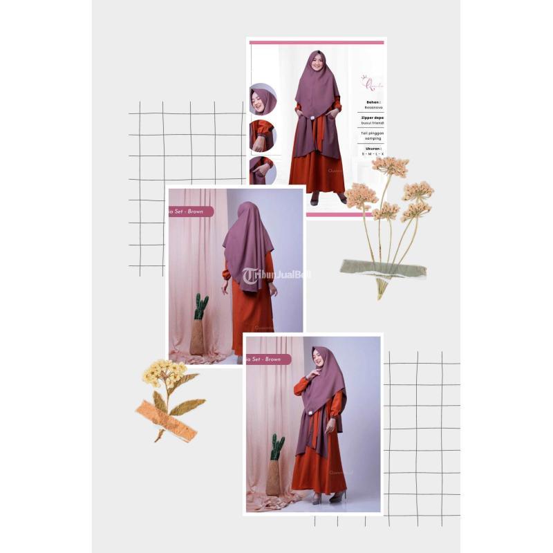 Gamis Polos Daily Casual Dres Syari Busui Wudhu Friendly M-012 - Jakarta Utara