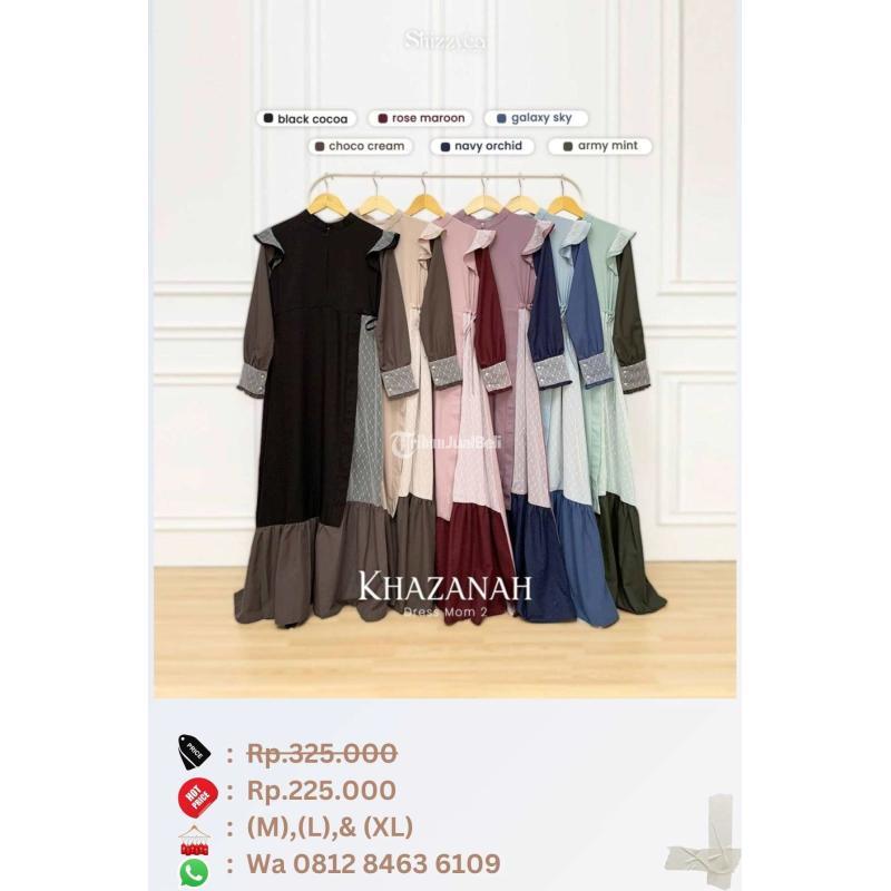 Gamis Wanita Syari Casual Polos Halus Busui M-013 - Jakarta Utara 