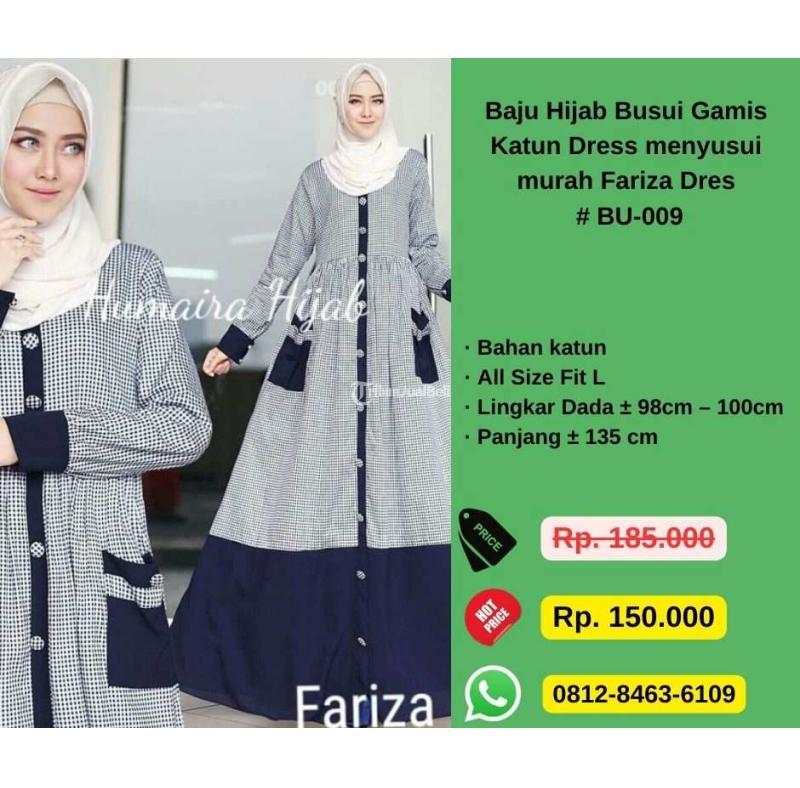 Baju Hijab Busui Gamis Katun Dress Menyusui Murah Fariza Dres  BU 009 - Jakarta Utara