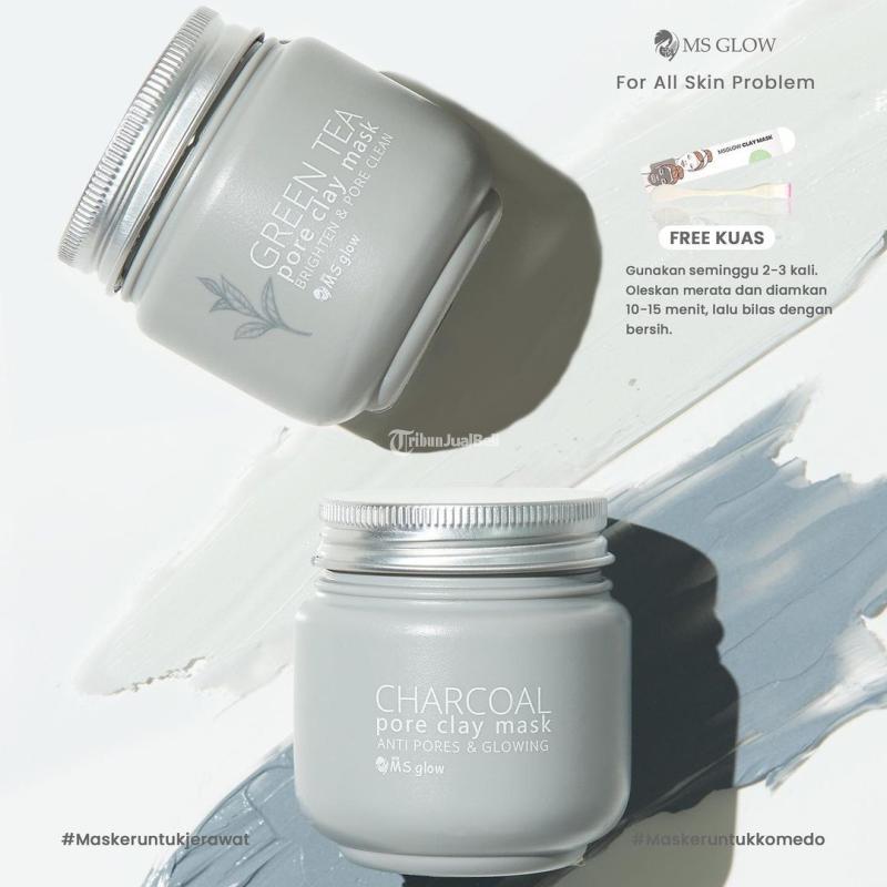 MS Glow Clay Mask Charcoal Masker Pencerah Wajah Panghilang Komedo - Surabaya Jawa Timur