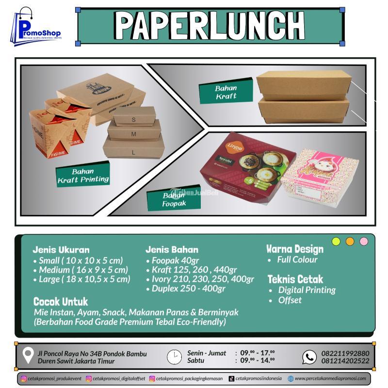 Cetak Paper Box Lunch Kraft Custom Kotak Makanan Terdekat - Jakarta Timur