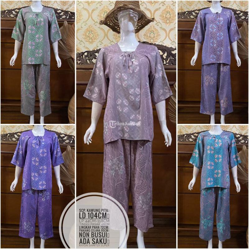 Setalan Celana Panjang Batik Cap Premium Scp. Kawung Pita By Batik Roro Syifa - Pekalongan Jawa Tengah