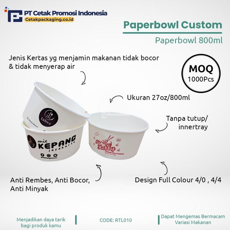 Kemasan Rice Bowl Paper Tanpa Tutup Ukuran 800ml Custom Terdekat - Surabaya Jawa Timur