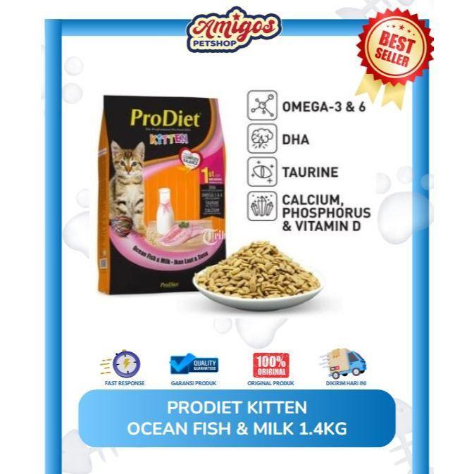 Prodiet Kitten Ocean Fish  Millk 1,4 kg  Amigos Petshop - Makassar Sulawesi Selatan 