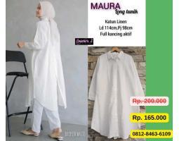 Tunik Slit Jumbo Maura Long Tunik Linen Bigsize Kasual Size  XXL BO-001 - Jakarta Utara