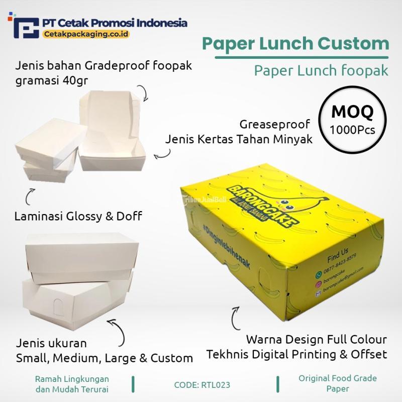 Percetakan Lunch Box Paper Foopak Cetak Full Colour Terdekat -  Surabaya Jawa Timur