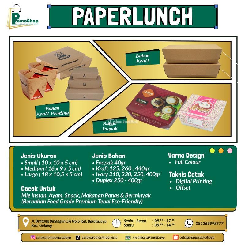 Percetakan Lunch Box Paper Foopak Cetak Full Colour Terdekat - Surabaya Jawa Timur