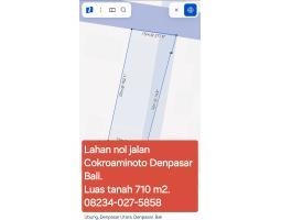 Tanah Luas 710 m2 jalan Cokroaminoto Ubung - Denpasar Bali