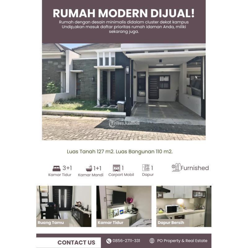 Rumah Minimalis Full Furnished Bekas Luas 127 m2 Dalam Cluster Mulawarman Tembalang - Semarang Kota