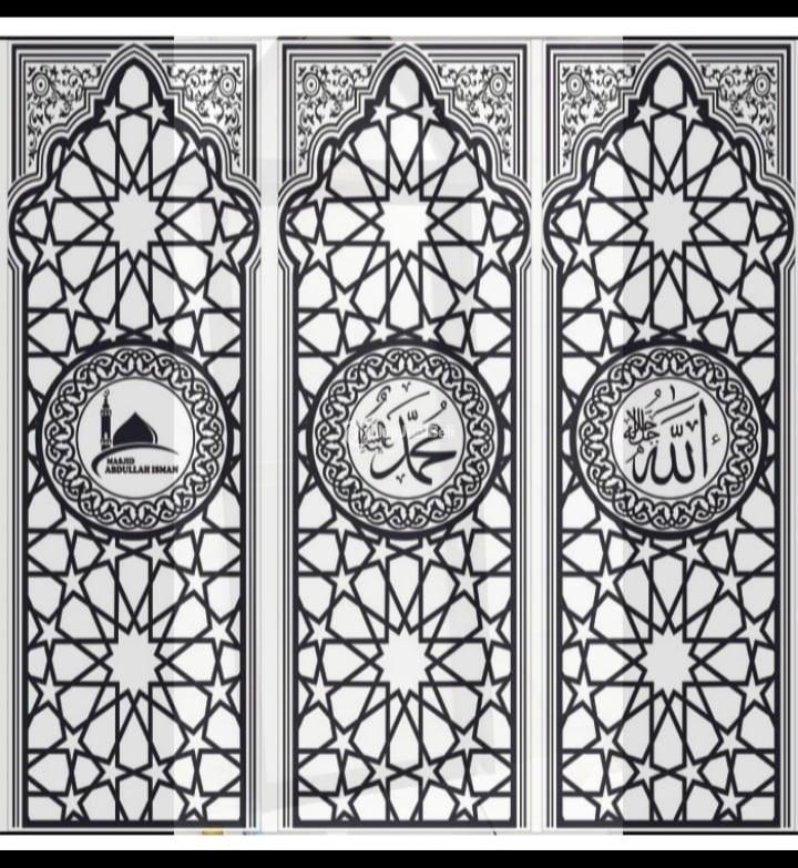 Cutting Sticker Sandblast Ornamen Mushola - Jakarta Pusat