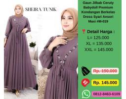 Baju Muslim Ceruty Babydoll Premium Kondangan Berkelas Gaun Longgar Ansori Maxi - Jakarta Utara