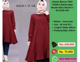 Atasan Blus Tina Tunika Wanita, Baju Muslim Blus Muslim Blouse-004 - Jakarta Utara