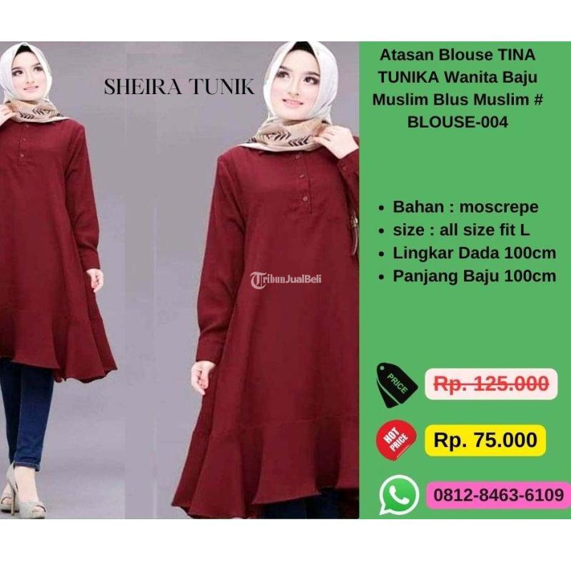 Atasan Blus Tina Tunika Wanita, Baju Muslim Blus Muslim Blouse-004 - Jakarta Utara