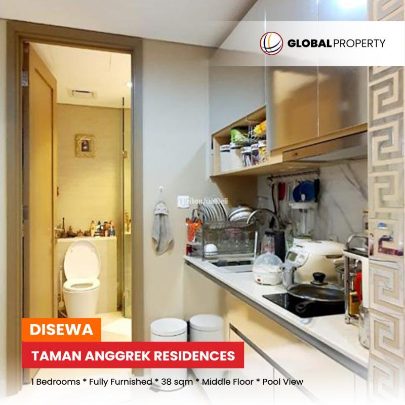 Disewakan Apatemen Taman Anggrek Residences, Fully Furnished, 1 Bed Middle Floor, Pool View - Jakarta Barat