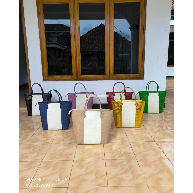 Tas Pandan Ragam Warna Vynil Kado - Sleman 