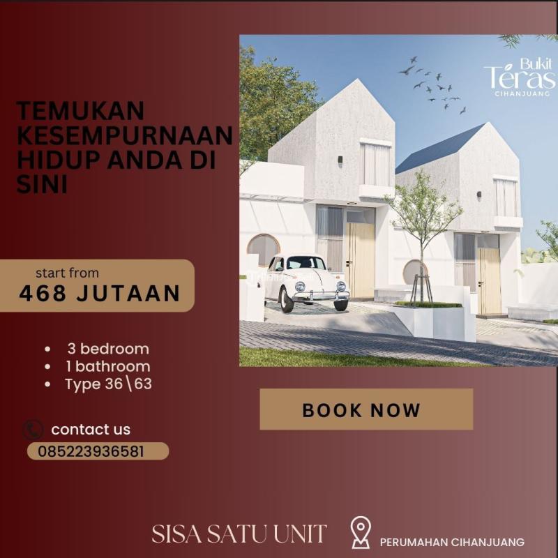 Jual Rumah Baru Bergaya Hidup Modern Tipe 36 di Bukit Teras Cihanjuang - Bandung Barat