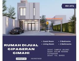 Dijual Rumah Baru 3KT 2KM SHM di Cipageran, Cimahi Desain Elegan - Bandung Barat