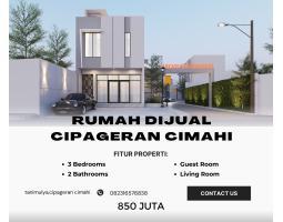 Dijual Rumah Siap Huni di Cipageran Lokasi Dekat Pusat Kota dan Akses Mudah 3KT 2KM SHM - Bandung Barat 