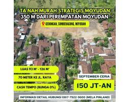 Dijual Tanah Murah Luas 93m2 di Moyudan Strategis dari Jalan Raya Gedongan Sleman - Jogja