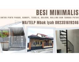 Pemasangan Pintu Pagar Kanopi Tangga Putar Ralling Tangga Besi Minimalis Murah - Barito Kuala