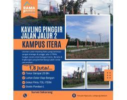 Jual Tanah Luas 114 m2 Pinggir Jalan Jalur Dua Kampus Itera Sudah Siap Bangun Harga Paling Murah - Lampung Selatan