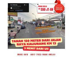 Dijual Spesial Harga Opening Tanah 150 meter dari Jalan Raya Kaliurang Hanya 3 menit dari Kampus UII Pusat - Jogja