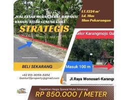 Dijual Tanah Strategis Murah, Luas 1224m2, SHM, dekat RS Panti Rahayu dan RSI, di Karangmojo - Gunung Kidul 