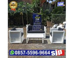 Set Sofa Rotan Sintetis Anyaman Mata Ayam - Batu 