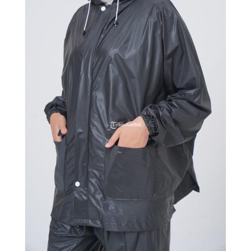 Mamba Backpack Jas Hujan Setelan Motif PVC Hitam One Size Hitam - Tangerang Selatan