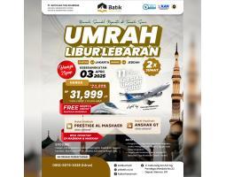 Umroh Libur Lebaran 3 April 2025, 11 Hari 2x Jumat, FREE Kereta Cepat - Jakarta Pusat