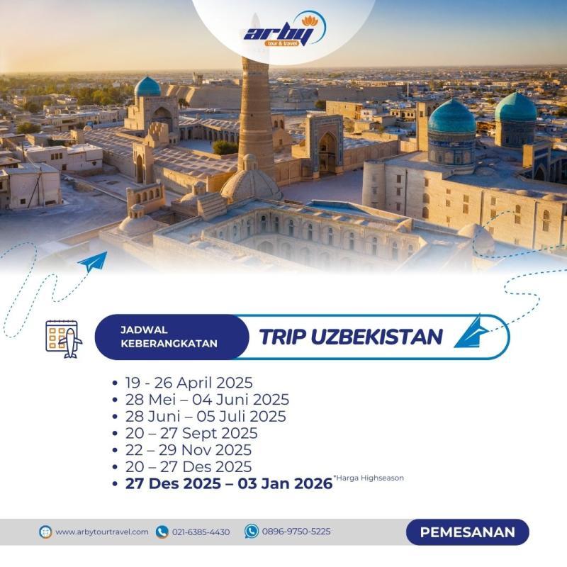 Paket Tour Open Trip Uzbekistan 8H6M - Jakarta Pusat