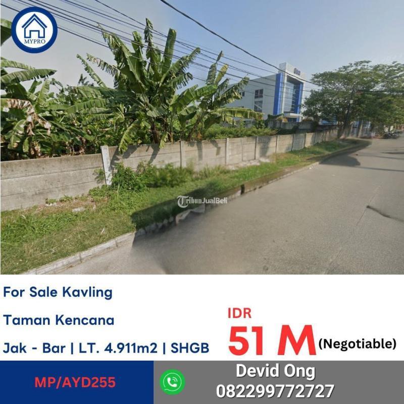 Dijual Tanah Lelang Luas 4911m2 di Taman Kencana - Jakarta Barat