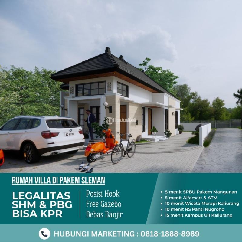 Dijual Villa Luas 208 m2 SHM di Pakem Jogja Hook Free Gazebo Dkat Wisata Kaliurang - Sleman