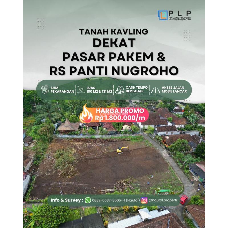 Jual Tanah Kavling Luas 100 m2 Shm Dekat Pasar Pakem Rs Panti Nugroho - Sleman
