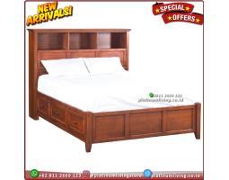 Podusen Tempat Tidur Jati Minimalis 160x200 Laci 3 - Jepara