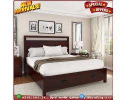 Produsen Tempat Tidur Jati Laci 2 Minimalis 120x200 - Jepara