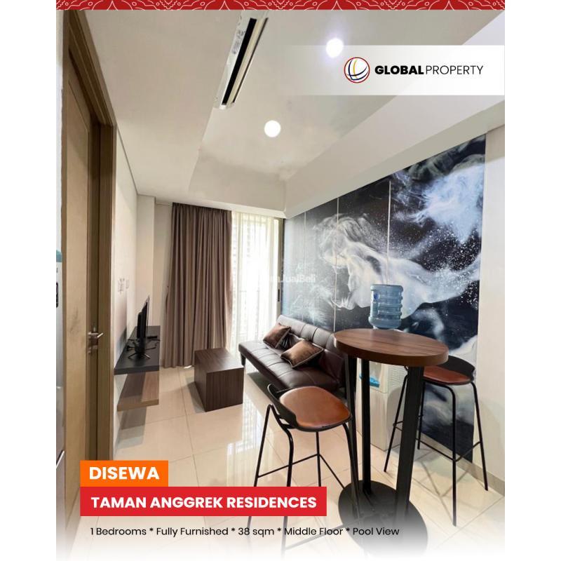Dijual Apartemen Fully Furnished 1 Bedroom 38sqm, Pool View, Taman Anggrek Residences - Jakarta Barat