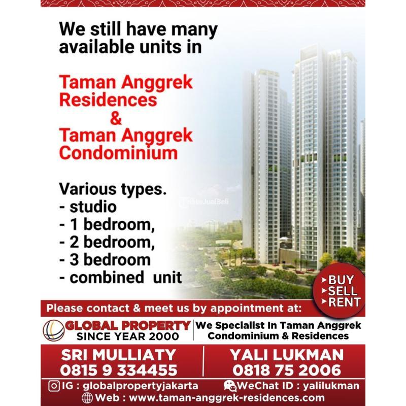 Dijual Apartemen Fully Furnished 1 Bedroom 38sqm, Pool View, Taman Anggrek Residences - Jakarta Barat