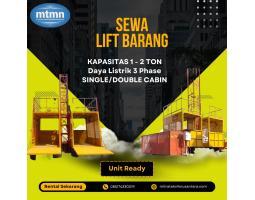 Sewa Lift Barang Kapasitas 1-2 Ton, Unit Ready - Bekasi