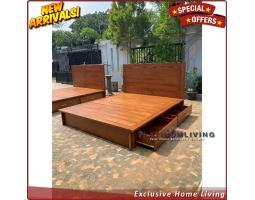 Tempat Tidur Jati Laci 2 180x200 Furniture - Jepara