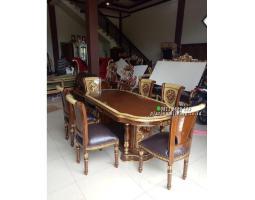 Meja Makan Jati Kursi 6 Meja Makan Ukir - Jepara 